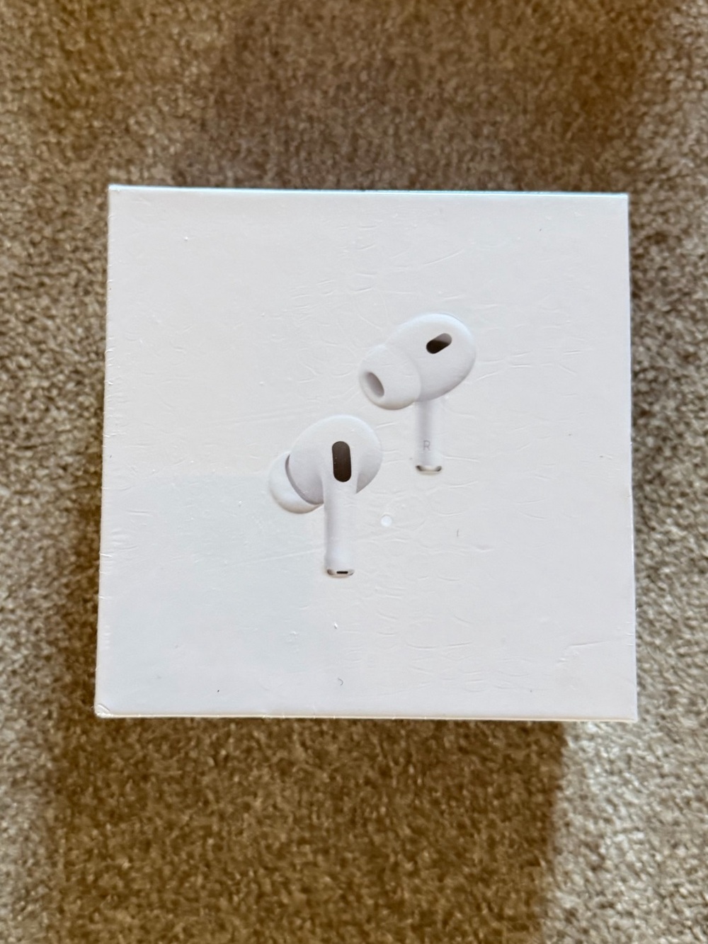 Apple AirPods Pro Box in White with Gold Lettering